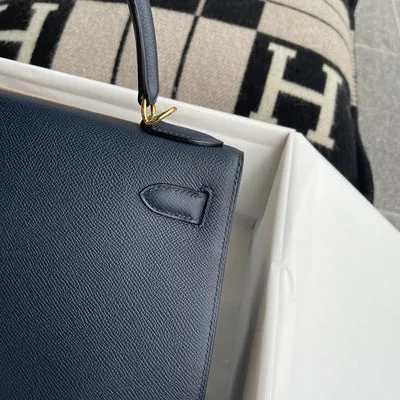 KELLY 28 EPSOM LEATHER BLEU NUIT WITH GOLD HARDWARE (GHW) - 6