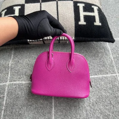 MINI BOLIDE CHEVRE LEATHER ROSE POURPRE WITH PALLADIUM HARDWARE (PHW)