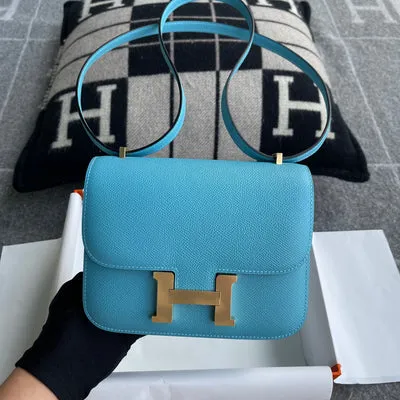 CONSTANCE 18 (MINI) EPSOM LEATHER BLEU FRIDA WITH PALLADIUM HARDWARE (PHW) - 4