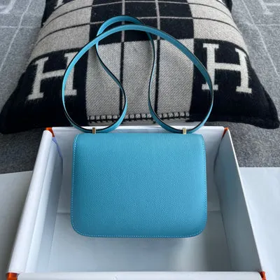 CONSTANCE 18 (MINI) EPSOM LEATHER BLEU FRIDA WITH PALLADIUM HARDWARE (PHW) - 3