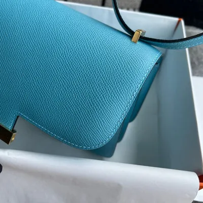 CONSTANCE 18 (MINI) EPSOM LEATHER BLEU FRIDA WITH PALLADIUM HARDWARE (PHW) - 7