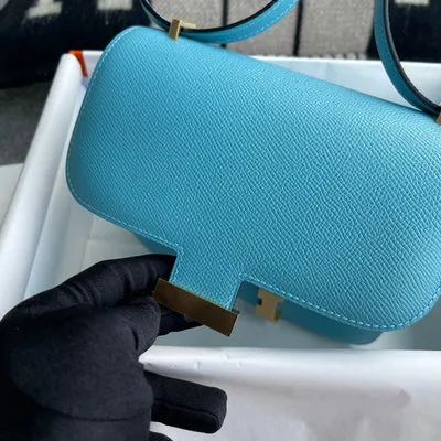 CONSTANCE 18 (MINI) EPSOM LEATHER BLEU FRIDA WITH PALLADIUM HARDWARE (PHW) - 5