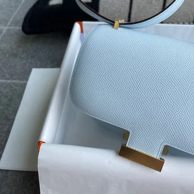 CONSTANCE 18 (MINI) EPSOM LEATHER BLEU BRUME WITH GOLD HARDWARE (GHW) - 5