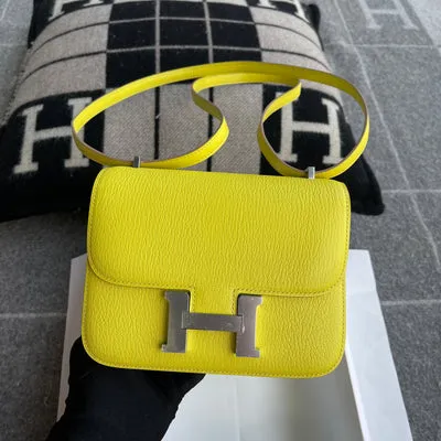 CONSTANCE 18 (MINI) CHEVRE LEATHER LIME WITH PALLADIUM HARDWARE (PHW)