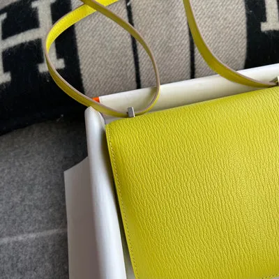 CONSTANCE 18 (MINI) CHEVRE LEATHER LIME WITH PALLADIUM HARDWARE (PHW) - 8