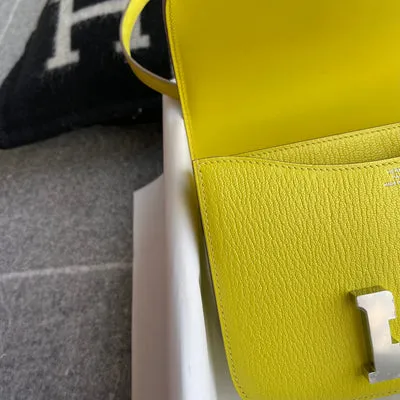 CONSTANCE 18 (MINI) CHEVRE LEATHER LIME WITH PALLADIUM HARDWARE (PHW) - 3