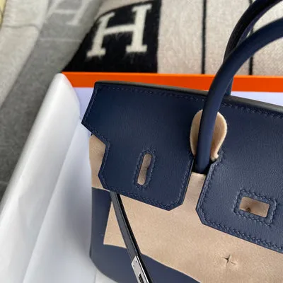 BIRKIN 25 SWIFT LEATHER BLEU SAPHIR WITH PALLADIUM HARDWARE (PHW) - 6