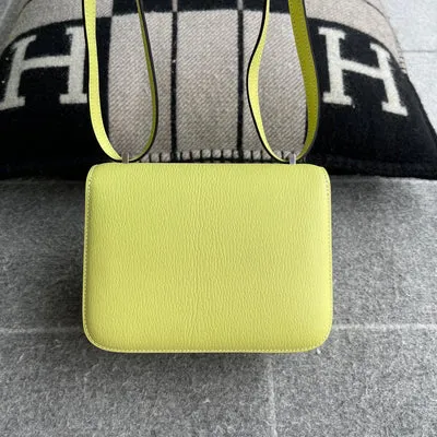 CONSTANCE 18 (MINI) CHEVRE LEATHER JAUNE BOURGEON WITH PALLADIUM HARDWARE (PHW) - 3