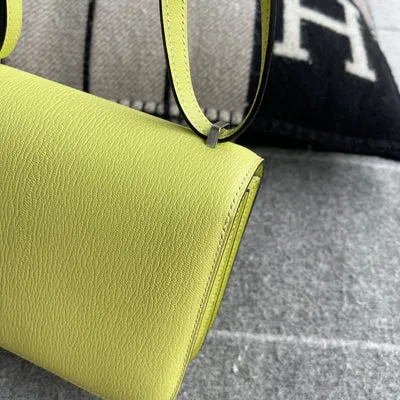 CONSTANCE 18 (MINI) CHEVRE LEATHER JAUNE BOURGEON WITH PALLADIUM HARDWARE (PHW) - 5
