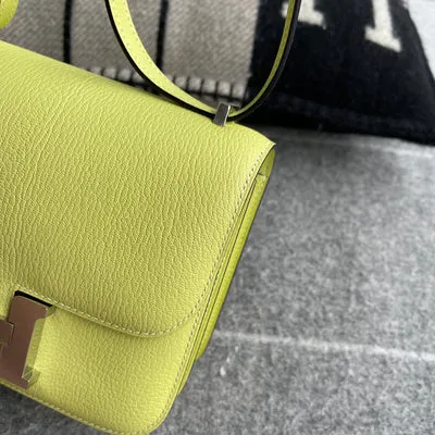 CONSTANCE 18 (MINI) CHEVRE LEATHER JAUNE BOURGEON WITH PALLADIUM HARDWARE (PHW) - 7