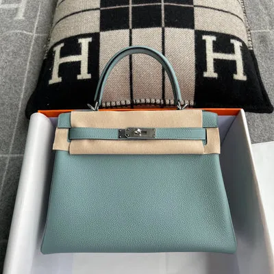 KELLY 28 TOGO LEATHER BLEU CIEL WITH PALLADIUM HARDWARE (PHW) - 1
