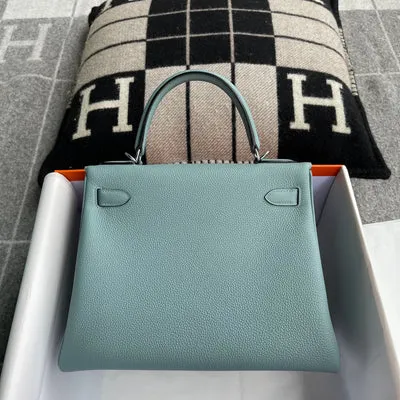 KELLY 28 TOGO LEATHER BLEU CIEL WITH PALLADIUM HARDWARE (PHW) - 3