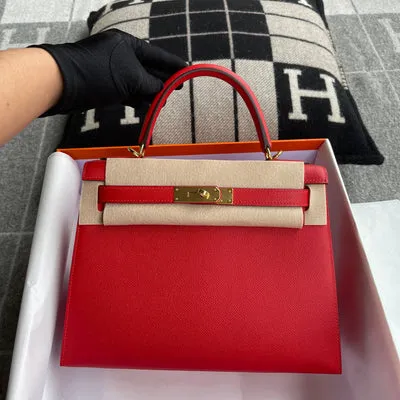 KELLY 28 EPSOM LEATHER ROUGE DE COEUR WITH GOLD HARDWARE (GHW) - 1