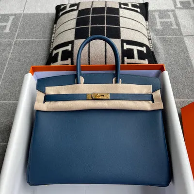 BIRKIN 35 EPSOM LEATHER BLUE DEEP WITH GOLD HARDWARE (GHW)