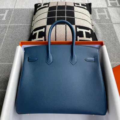 BIRKIN 35 EPSOM LEATHER BLUE DEEP WITH GOLD HARDWARE (GHW)