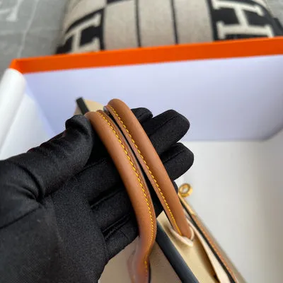 BIRKIN 25 TOGO LEATHER HORSESHOE STAMP (HSS) BI-COLOR TRENCH & GOLD WITH GOLD HARDWARE (GHW) - 7