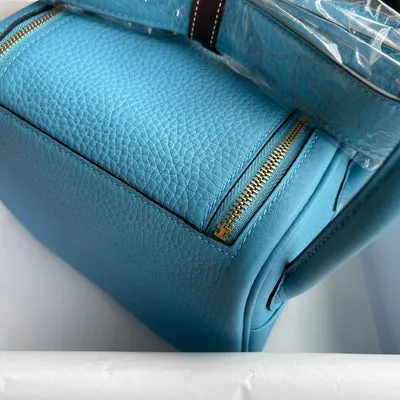 MINI LINDY 20 CLEMENCE LEATHER BLEU DU NORD WITH GOLD HARDWARE (GHW) - 5
