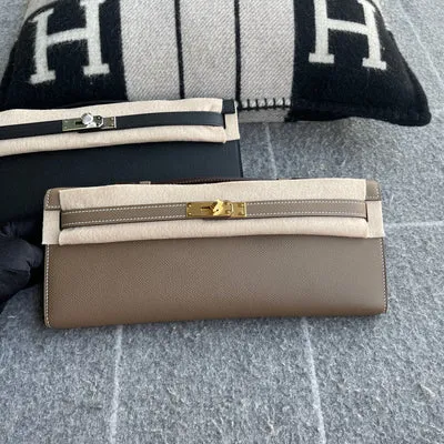 KELLY CUT EPSOM LEATHER ETOUPE WITH GOLD HARDWARE (GHW)