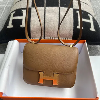 CONSTANCE 18 (MINI) EPSOM LEATHER SESAME WITH GOLD HARDWARE (GHW) - 4