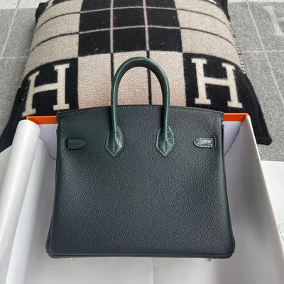 BIRKIN 25 TOUCH MATTE MISSISSIPPIENSIS ALLIGATOR LEATHER & TOGO LEATHER VERT CYPRES WITH GOLD HARDWARE (GHW) - 2