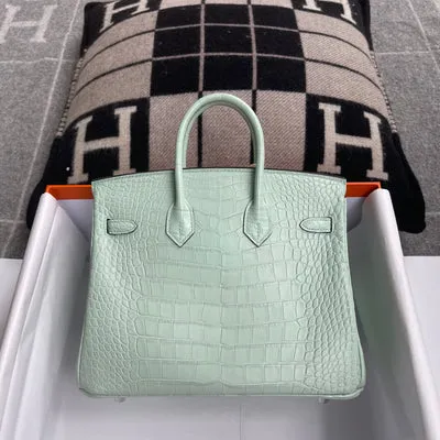 BIRKIN 25 MATTE MISSISSIPPIENSIS ALLIGATOR LEATHER VERT D'EAU WITH PALLADIUM HARDWARE (PHW) - 2