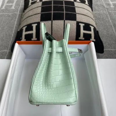 BIRKIN 25 MATTE MISSISSIPPIENSIS ALLIGATOR LEATHER VERT D'EAU WITH PALLADIUM HARDWARE (PHW) - 6