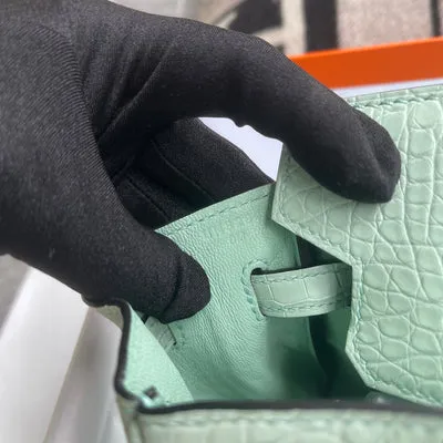 BIRKIN 25 MATTE MISSISSIPPIENSIS ALLIGATOR LEATHER VERT D'EAU WITH PALLADIUM HARDWARE (PHW) - 8