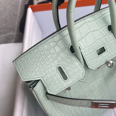 BIRKIN 25 MATTE MISSISSIPPIENSIS ALLIGATOR LEATHER VERT D'EAU WITH PALLADIUM HARDWARE (PHW) - 7