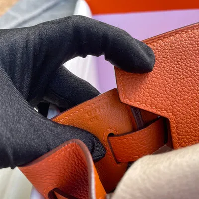 BIRKIN 30 TOGO LEATHER ORANGE WITH PALLADIUM HARDWARE (PHW) - 4