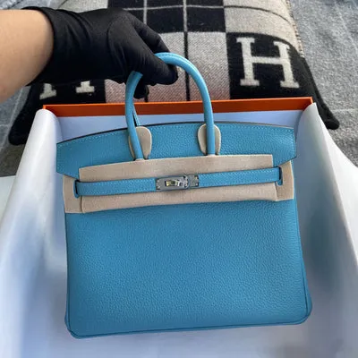 BIRKIN 25 TOGO LEATHER BLEU DU NORD WITH PALLADIUM HARDWARE (PHW) - 3