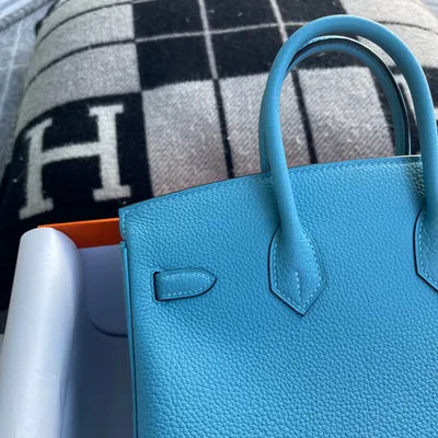 BIRKIN 25 TOGO LEATHER BLEU DU NORD WITH PALLADIUM HARDWARE (PHW) - 6