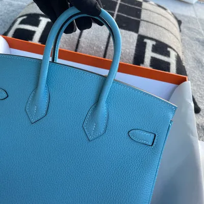 BIRKIN 25 TOGO LEATHER BLEU DU NORD WITH PALLADIUM HARDWARE (PHW) - 7