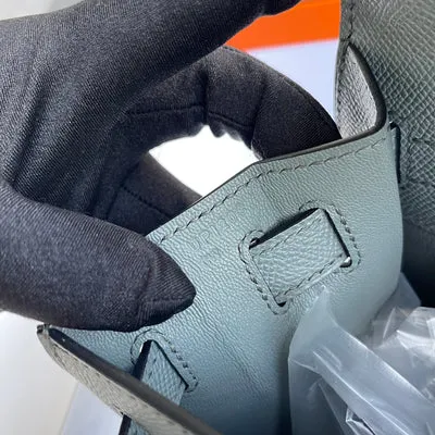 KELLY 28 EPSOM LEATHER VERT AMANDE WITH PALLADIUM HARDWARE (PHW) - 4