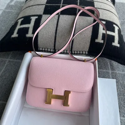CONSTANCE 18 (MINI) CHEVRE LEATHER ROSE SAKURA WITH GOLD HARDWARE (GHW) - 3