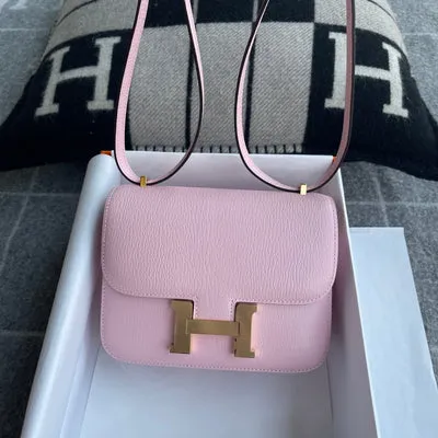 CONSTANCE 18 (MINI) CHEVRE LEATHER ROSE SAKURA WITH GOLD HARDWARE (GHW)