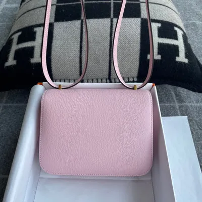 CONSTANCE 18 (MINI) CHEVRE LEATHER ROSE SAKURA WITH GOLD HARDWARE (GHW) - 5