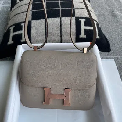 CONSTANCE 24 EPSOM LEATHER GRIS ASPHALTE WITH ROSE GOLD HARDWARE (RGHW) - 2