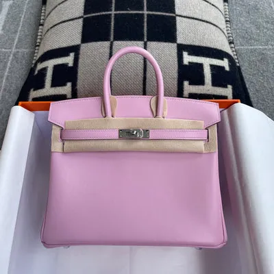 BIRKIN 25 SWIFT LEATHER MAUVE SYLVESTRE WITH PALLADIUM HARDWARE (PHW) - 1