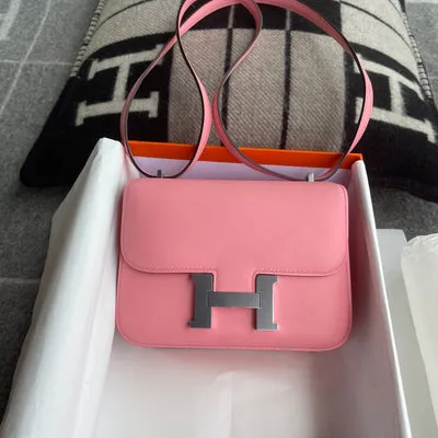 CONSTANCE 18 (MINI) SWIFT LEATHER ROSE AZALEE WITH PALLADIUM HARDWARE (PHW) - 3