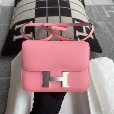 CONSTANCE 18 (MINI) SWIFT LEATHER ROSE AZALEE WITH PALLADIUM HARDWARE (PHW) - 1