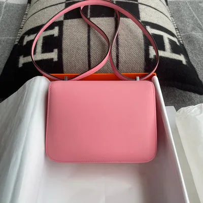 CONSTANCE 18 (MINI) SWIFT LEATHER ROSE AZALEE WITH PALLADIUM HARDWARE (PHW) - 4