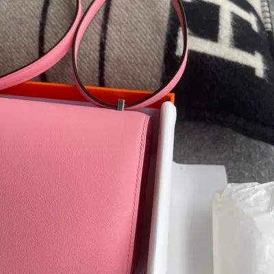 CONSTANCE 18 (MINI) SWIFT LEATHER ROSE AZALEE WITH PALLADIUM HARDWARE (PHW) - 8