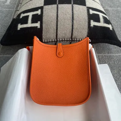 MINI EVELYNE (TPM) CLEMENCE LEATHER ORANGE WITH PALLADIUM HARDWARE (PHW)