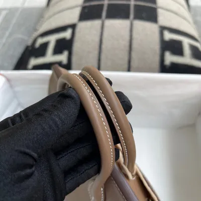 BIRKIN 25 SWIFT LEATHER ETOUPE WITH PALLADIUM HARDWARE (PHW) - 7