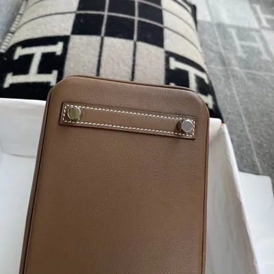 BIRKIN 25 SWIFT LEATHER ETOUPE WITH PALLADIUM HARDWARE (PHW) - 8