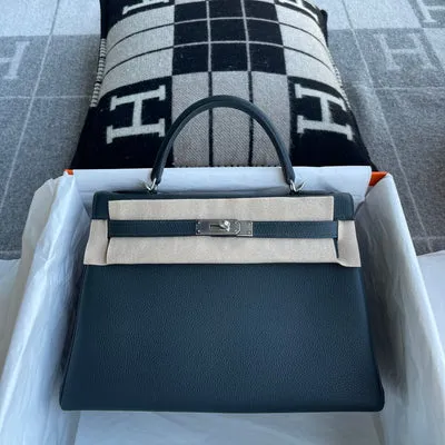 KELLY 32 TOGO LEATHER NOIR (BLACK) WITH PALLADIUM HARDWARE (PHW) - 1