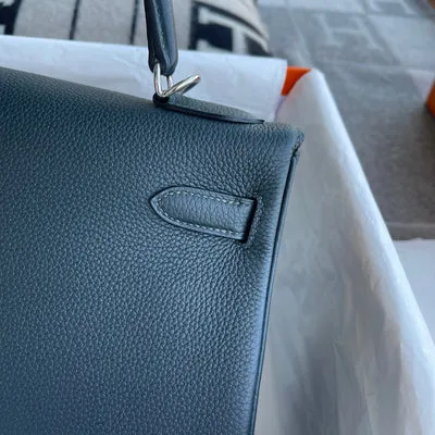 KELLY 32 TOGO LEATHER NOIR (BLACK) WITH PALLADIUM HARDWARE (PHW) - 8