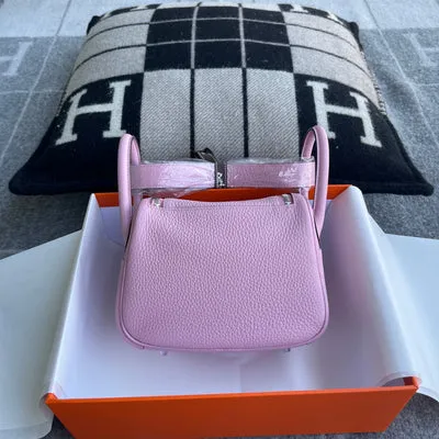 MINI LINDY 20 CLEMENCE LEATHER MAUVE SYLVESTRE WITH PALLADIUM HARDWARE (PHW) - 3