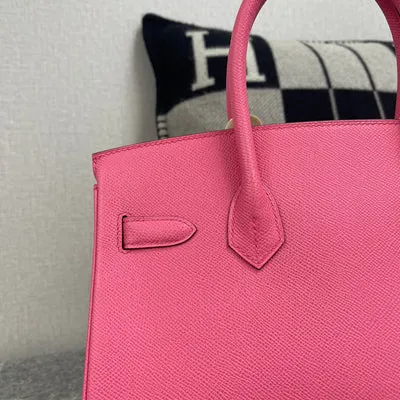 BIRKIN 30 EPSOM LEATHER ROSE AZALEE WITH GOLD HARDWARE (GHW) - 6