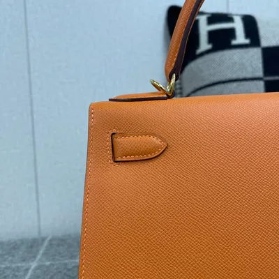 KELLY 28 EPSOM LEATHER ORANGE WITH GOLD HARDWARE (GHW) - 3